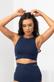 Serena Top - Strappy High Support Sports Bra Navy