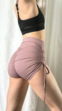 High Waist Drawstring Shorts Taupe