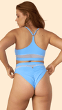 Mila Mesh Cut Out Top Sky Blue