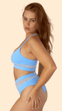 Mila Mesh Cut Out Top Sky Blue