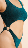 Kenzie High Cut Bodysuit Ocean Shimmer