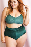 Lana High Waist Bottom - Velvet High Waist Bottoms Emerald