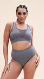 Leah High Waist - Shaping Breathable Bottoms Recycled Grey