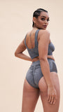 Leah High Waist - Shaping Breathable Bottoms Recycled Grey