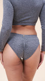 Basic Low Waist Shorts - Scrunch Shorts Ribbed Recycled Grey