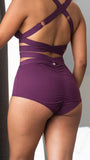 Tara High Waist - Strappy Scrunch High Waist Bottoms Recycled Mulberry