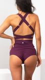 Tara High Waist - Strappy Scrunch High Waist Bottoms Recycled Mulberry